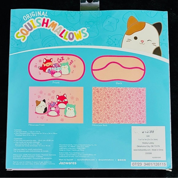 Hobby Lobby Squishmallows Eye Mask & Pillowcase Set - Pink and Purple - Picture 3 of 10